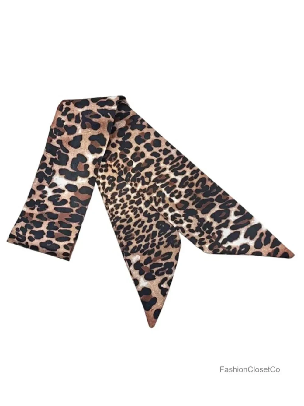 Leopard Print Skinny Scarf Long Neck Scarf Hair Waistband Accessory